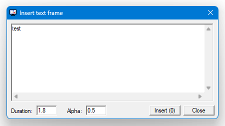 Insert text frame
