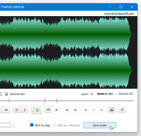 「Save audio」ボタンをクリックする