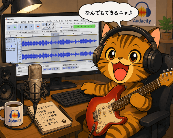 「Audacity」で音楽編集を楽しむ k本的キャット君