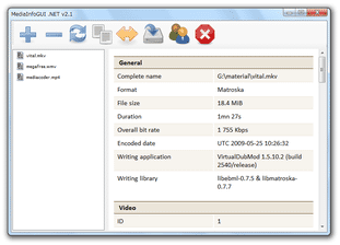 MediaInfoGUI.NET スクリーンショット