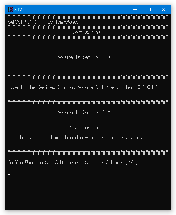 「Do You Want To Set A Different Startup Volume? [Y/N]