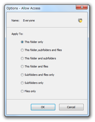 「Options - Allow Access」