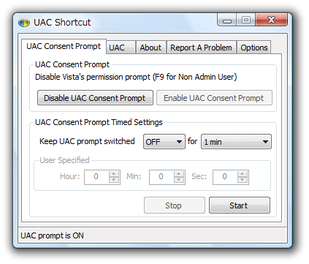 UAC Shortcut スクリーンショット