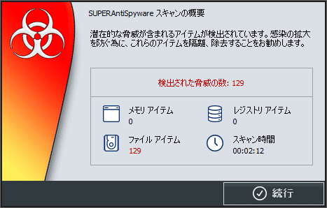 SUPERAntiSpyware スキャンの概要