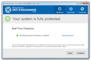 Malwarebytes Anti-Ransomware スクリーンショット
