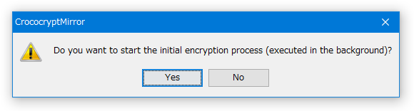 Do you want to start the initial encryption process?