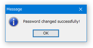 Password changed successfully!
