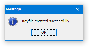 Keyfile created successfully