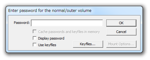 Enter password for the normal/outer volume