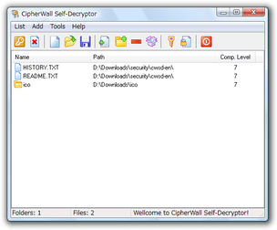 CipherWall Self-Decryptor スクリーンショット