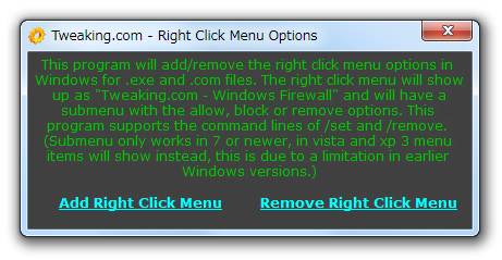 Tweaking.com - Right Click Menu Options
