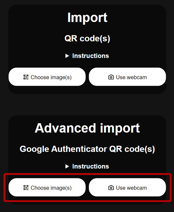 Google Authenticator QR code(s)