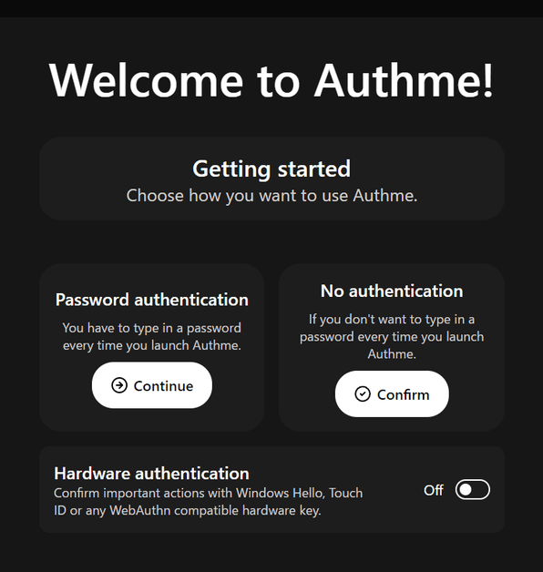 Welcome to Authme！