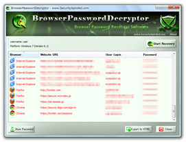 BrowserPasswordDecryptor スクリーンショット