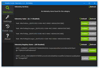 Disable Nvidia Telemetry スクリーンショット