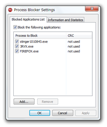 Process Blocker スクリーンショット