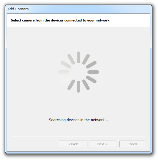 IP カメラを検索中...