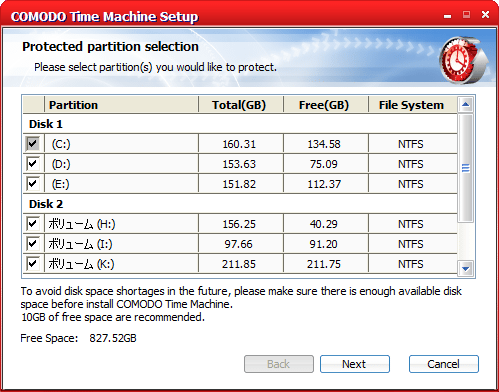 Protected Partition Selection