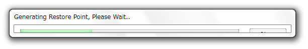 復元ポイントの作成が開始される