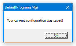 Your current configuration was saved!