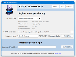 PORTABLE Registrator スクリーンショット