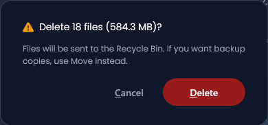 Delete 〇〇 files (ファイルサイズ）？