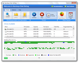 Quicksys DiskDefrag スクリーンショット