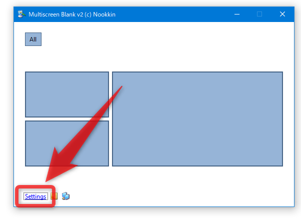 画面の左下にある「Settings」というリンクをクリックする