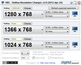 HRC - HotKey Resolution Changer スクリーンショット