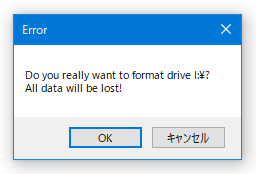 Do you really want to format drive 〇:\?