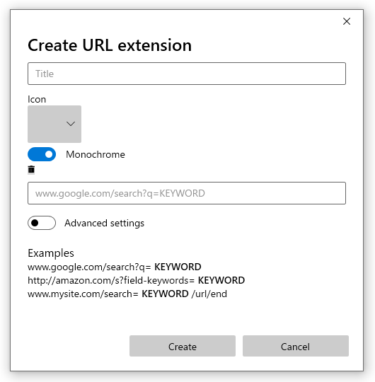 Create URL extension