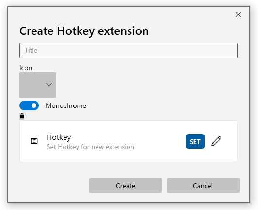Create Hotkey extension