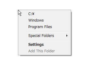 Folders Popup スクリーンショット
