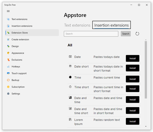 Insertion extensions