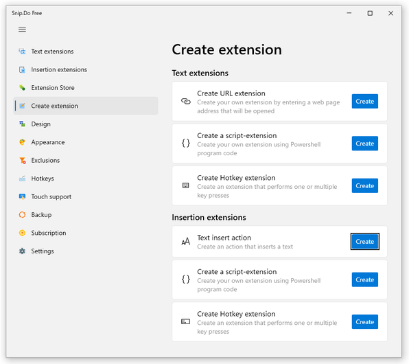 Create extension