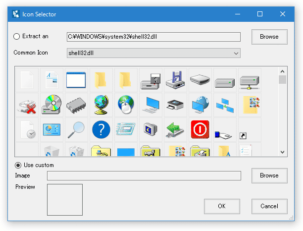 「shell32.dll」内のアイコン
