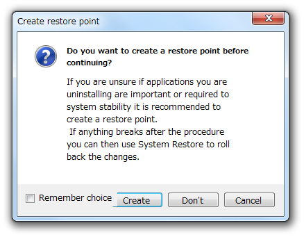 Create restore point