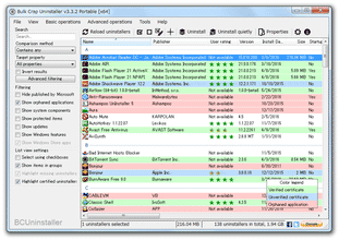 Bulk Crap Uninstaller スクリーンショット