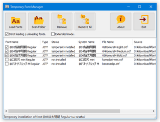 Temporary Font Manager スクリーンショット