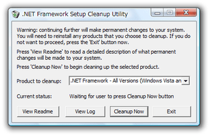 .NET Framework Cleanup Tool スクリーンショット