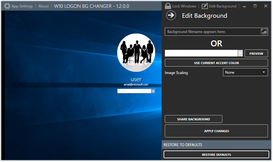 Windows 10 Login Screen Background Changer ｋ本的に無料ソフト フリーソフト