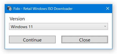 Fido - Retail Windows ISO Downloader