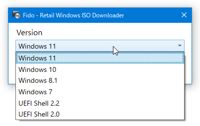 ダウンロードする OS を選択する