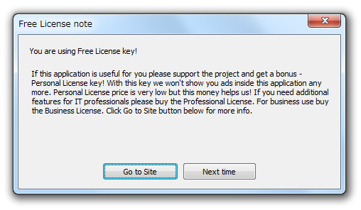 Free License note