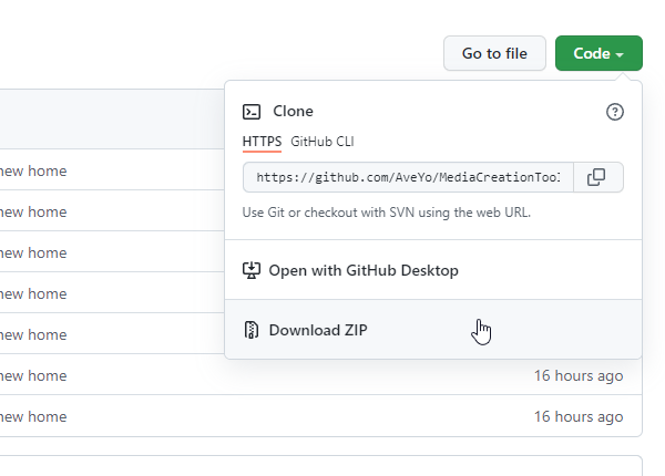 「Download ZIP」ボタンをクリックする