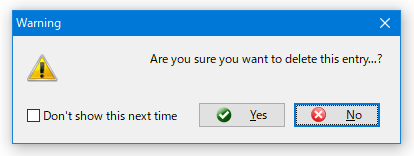 確認ダイアログが表示されるので、「Yes」ボタンをクリックする