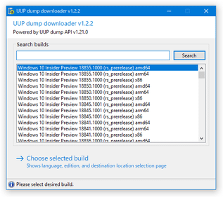 UUP dump downloader