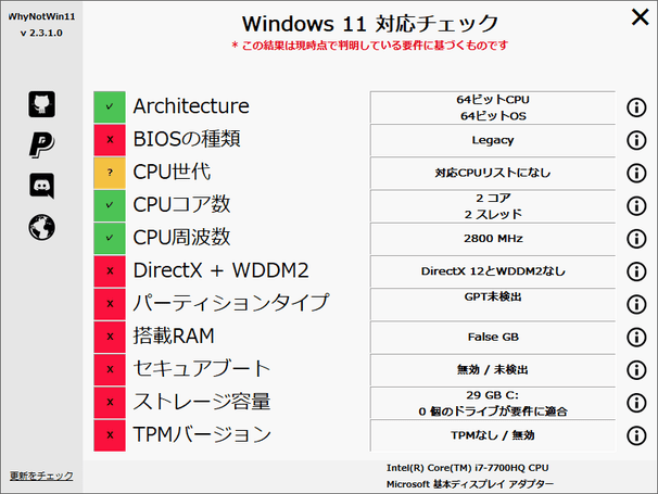 今回使用した仮想マシンのスペック