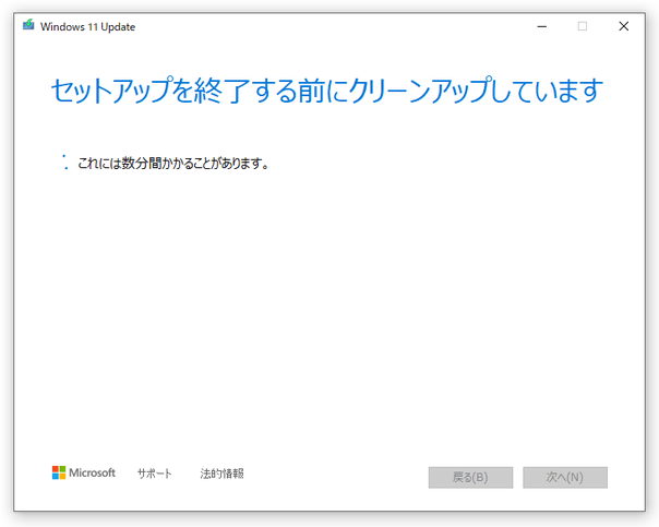 セットアップを終了する前にクリーンアップしています