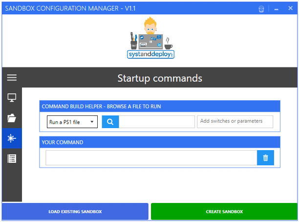 Startup commands